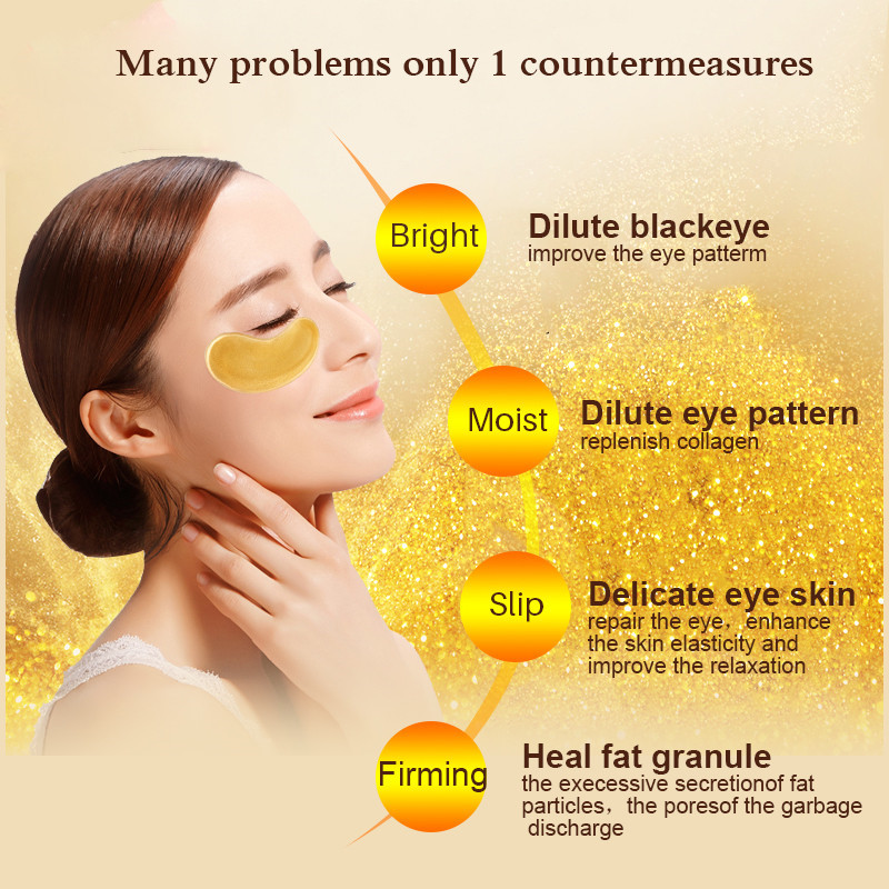10/20pcs Golden Crystal Collag - Collagen Under Eye Patches 评论和价格