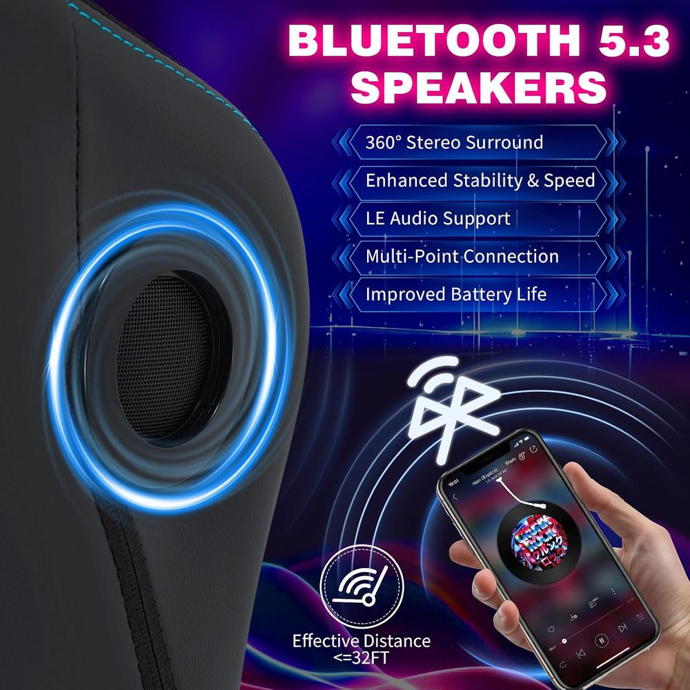 Gaming Chair with LED Lights S - Massage 评论和价格