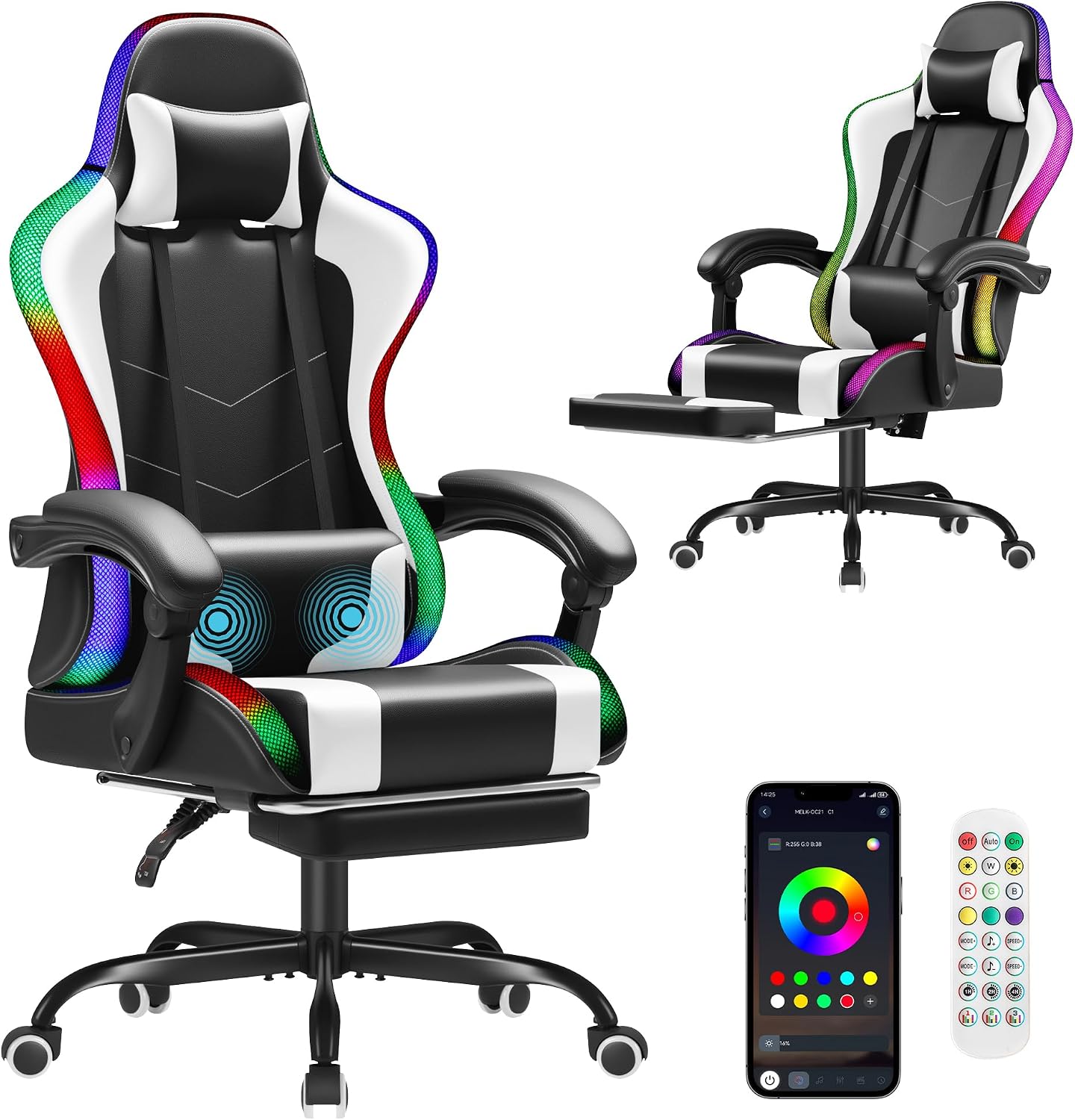 Homall Gaming Chair, Ergonomic - Massage 评论和价格