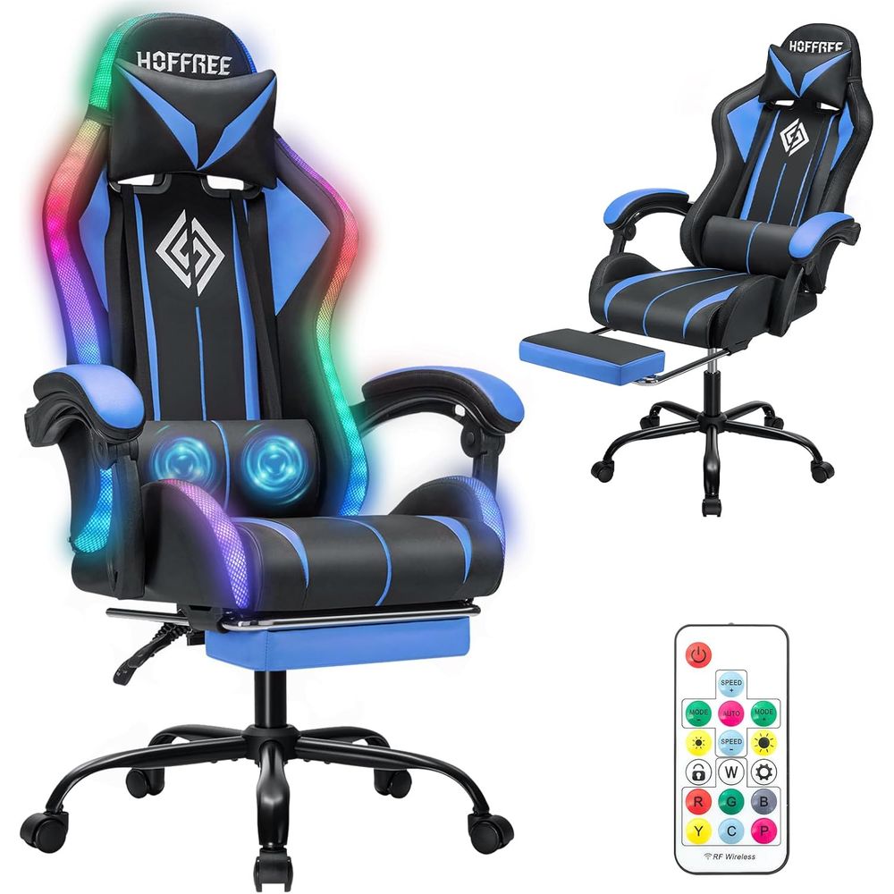 LED Gaming Chair with Massage  - Massage 评论和价格